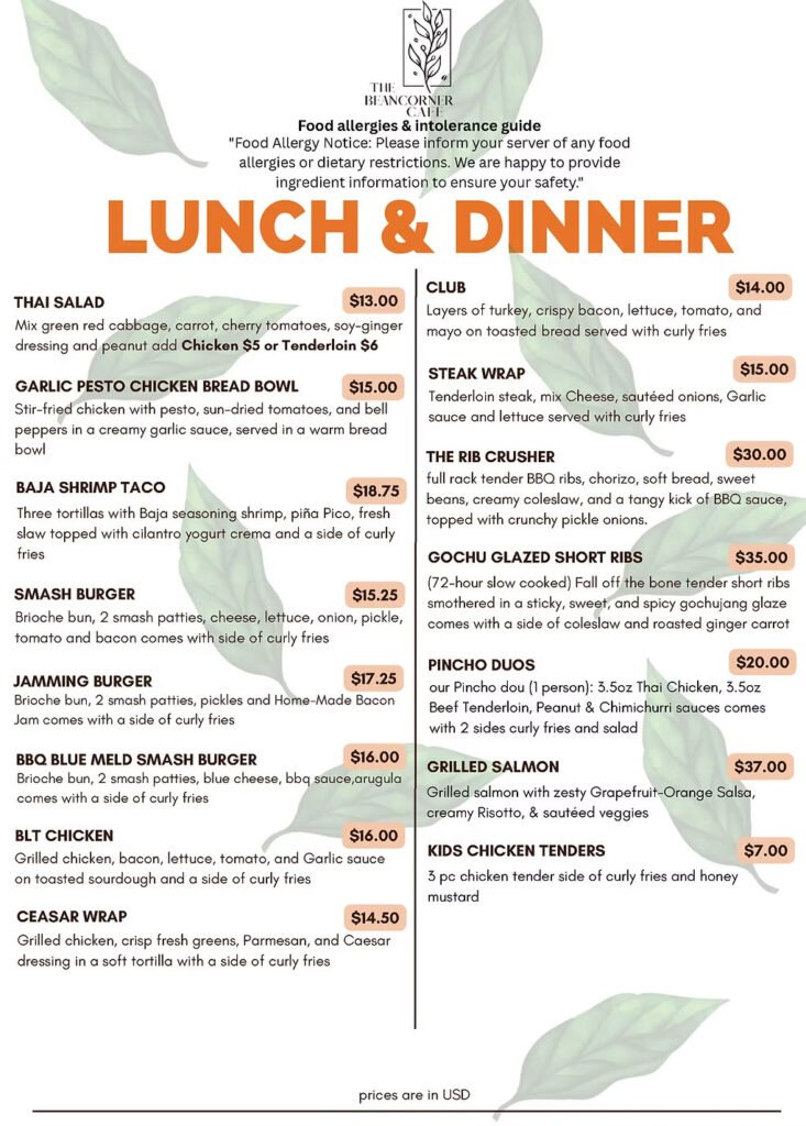 imgi 4 the bean corner menu 3